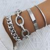 VKME Hot Sale Double-Layered Cuban Chain Bracelet Set Punk Style with Thick Gold-Plated Bands for Men Women Hip Hop Jewelry