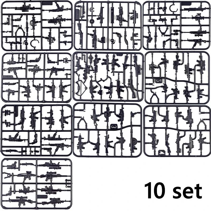DIY Accessories Swat Weapon Soldier Guns Fence Ghillie Suits bricks WW2 Army MOC Parts Building Block Military Scene Series Toy