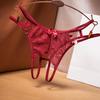 Japanese Lace Trim Open-Crotch Thong: Sexy, See-Through, Low-Rise for Women
