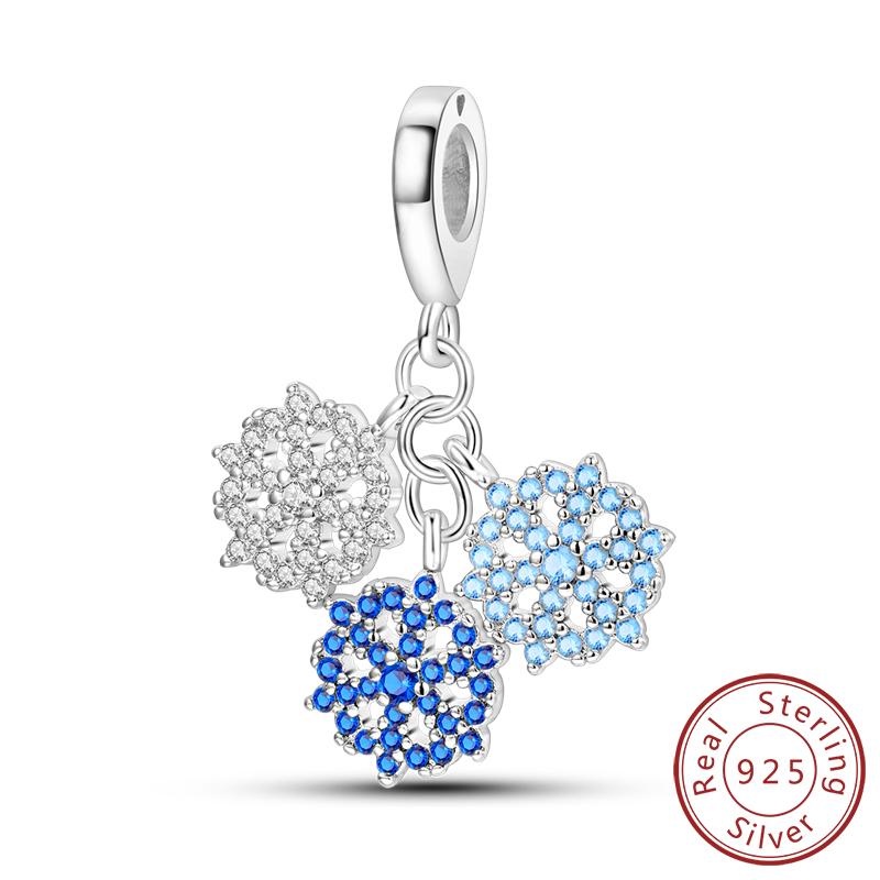 Bratara cu Margele Charm din Cupru Original Fulg de Nea de Iarnă Om de Zăpadă Igloo Pinguin Pandantiv Potrivire Margele Charm Bijuterii Femei Cadou