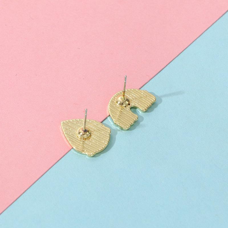 Silver Post Rainbow Stud Earrings, Cute Cartoon Small Size Dopamine Style, Minimalist Creative Sweet Earrings Jewelry for Women Girls
