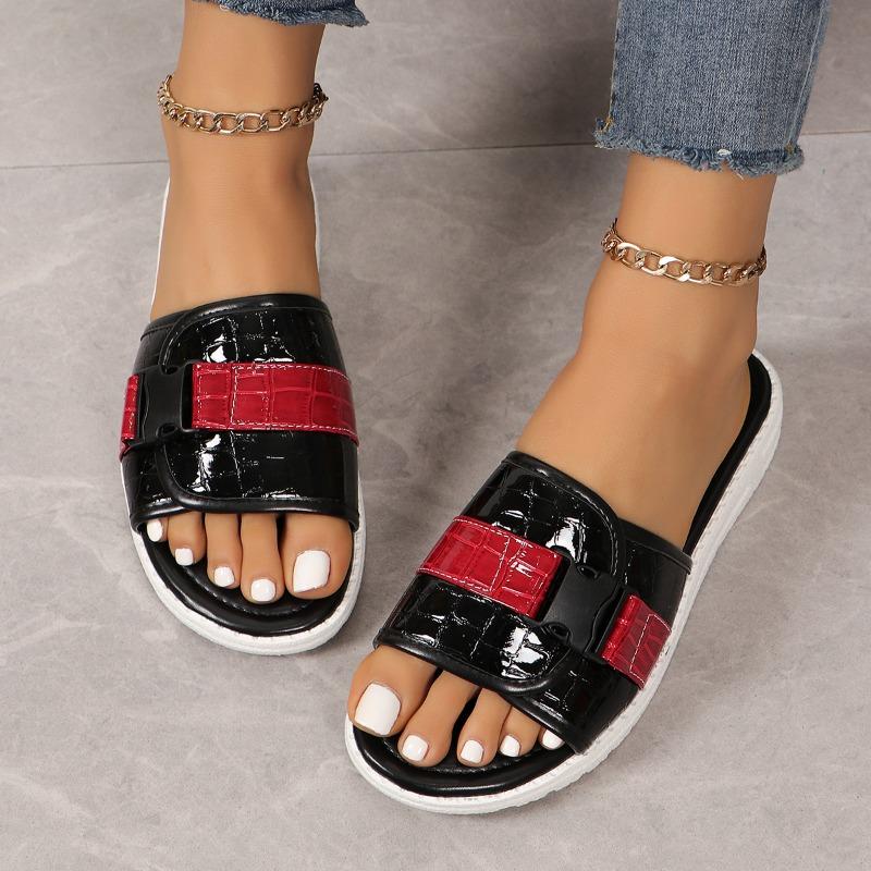 Fashion 2024 New Summer Flat Bottom Slippers Women's Beach Casual Large Slippers Female Peep Toe Shoes Zapatillas Mujer Women Shoes