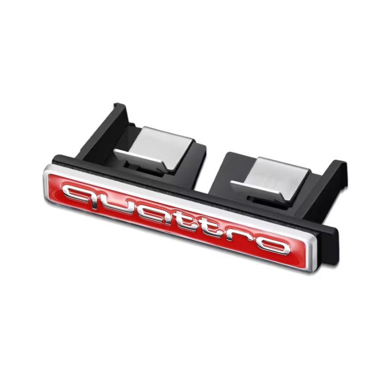 Quattro 3D Logo Car Front Grille Badge Stickers Metal Quattro Emblem For Audi A4 B8 B6 B9 B7 A3 8P 8V 8L A5 Q7 S7 A6 C7 C6 C5 Q5