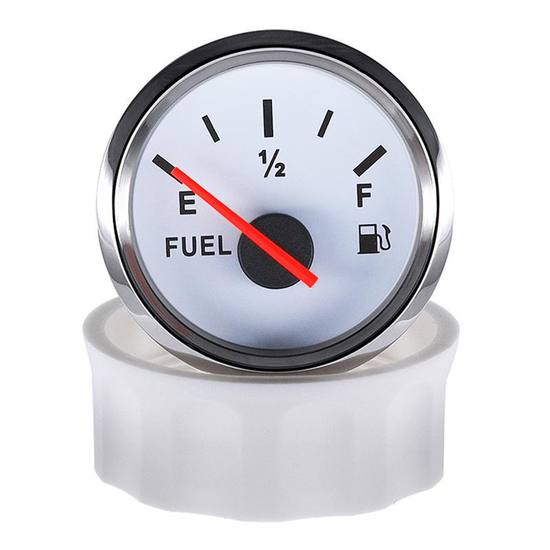 100-500mm Stainless Steel Marine Fuel Level Gauge Sensor Fit Boat Car Fuel Level Gauge Meter 0-190 ohm with Red Backlight 9-32V