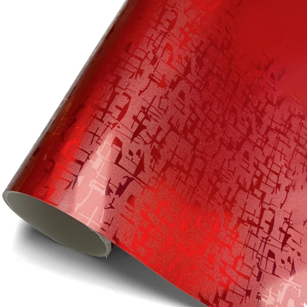 

High Glossy Red Aircraft Pattern Plated Carbon Fiber Film Car Wrap Vinyl Stickers Motorcycle Car Tuning Color Decorate Stickers 10x150cm красный