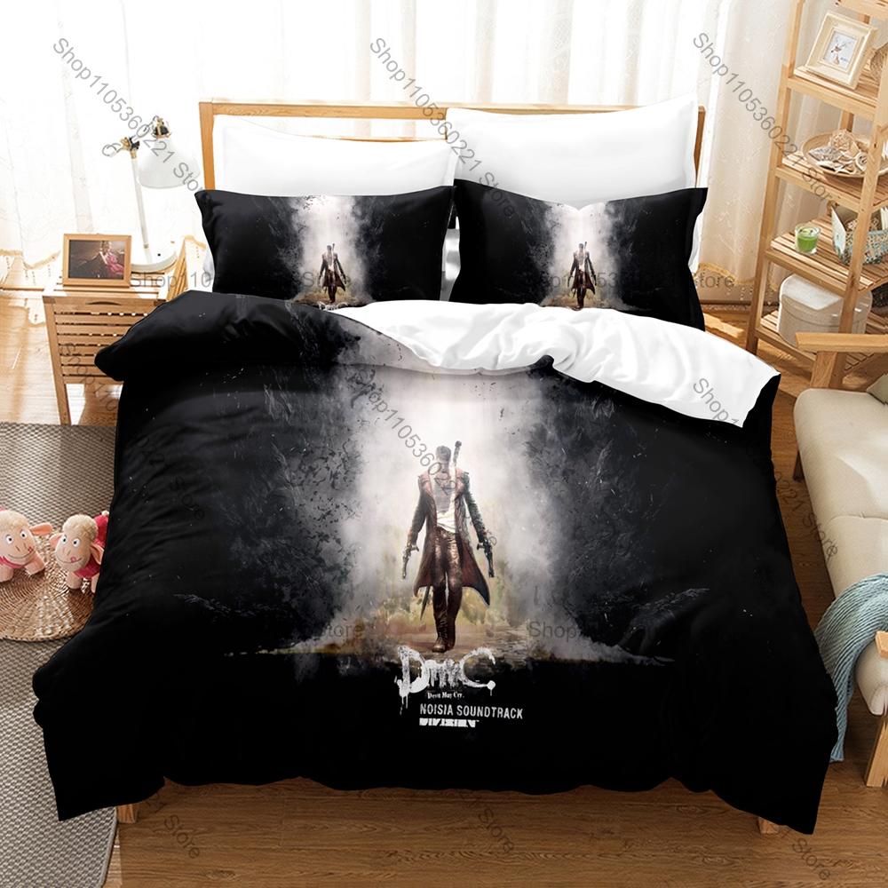 DmC Devil May Cry 3PCS Bedding Set Duvet Cover And Two Pillowcases Microfiber 3D Digital Print Game Bed Linens Home Decoration