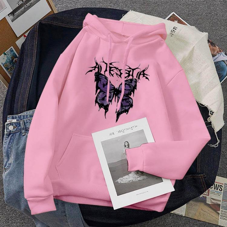 Women's Fashion Casual Printed Hooded Sweatshirt Long Sleeve Tops