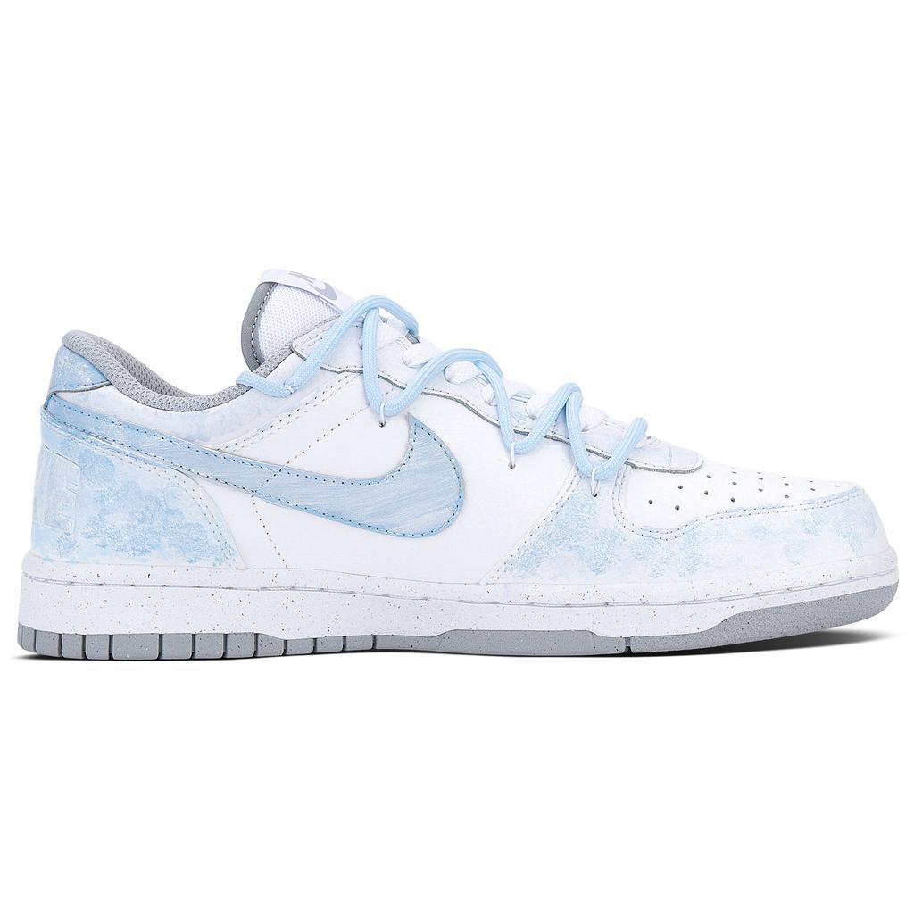 Nike Dunk Misty Cloud, Spezielle Einkaufstasche Leder Low-Top Skateboard-Schuhe Unisex Hellblau 355152-106(team1350-)