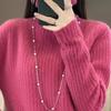 Women's Cashmere Sweater Qinghe Cashmere 30% Cashmere 70% Wool Women's Autumn and Winter Cashmere Pullover Soft and Warm