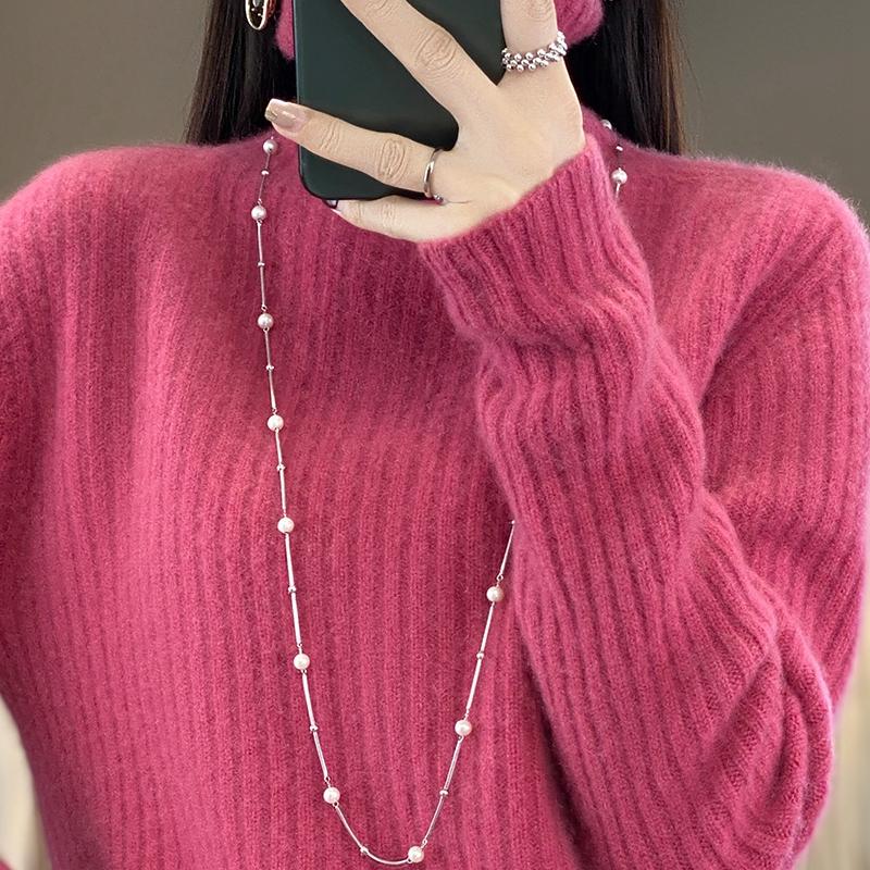 Women's Cashmere Sweater Qinghe Cashmere 30% Cashmere 70% Wool Women's Autumn and Winter Cashmere Pullover Soft and Warm