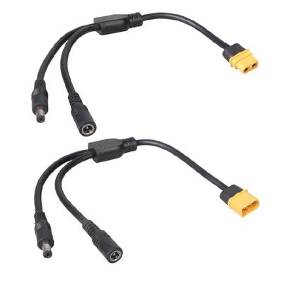 Flexible XT60 To 5.5x2.1mm DC5521 Power Splitter Cable For FPV Video Goggles And Remote Applications