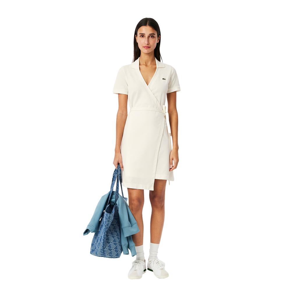 Lacoste Womens/Ladies V Neck Short-Sleeved Wrap Dress