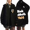Black Sabbath Ozzy Osbourne Vol 4 Album Dragkedja Huvtröja Herr Dam Tungmetall Rockband Jacka Man Vintage Överdimensionerad Zip Up Jacka