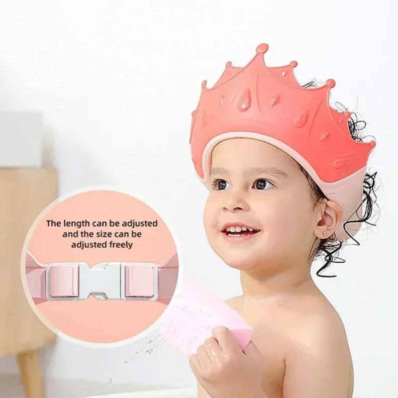 Infant Ear Protection Bath Cap - Baby Shampoo Shield Head Cover, Adjustable Shower Cap for Hair Wash