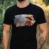 Men's T-Shirt Rabbit As Firefighter Motif Cotton Size XS To 5XL