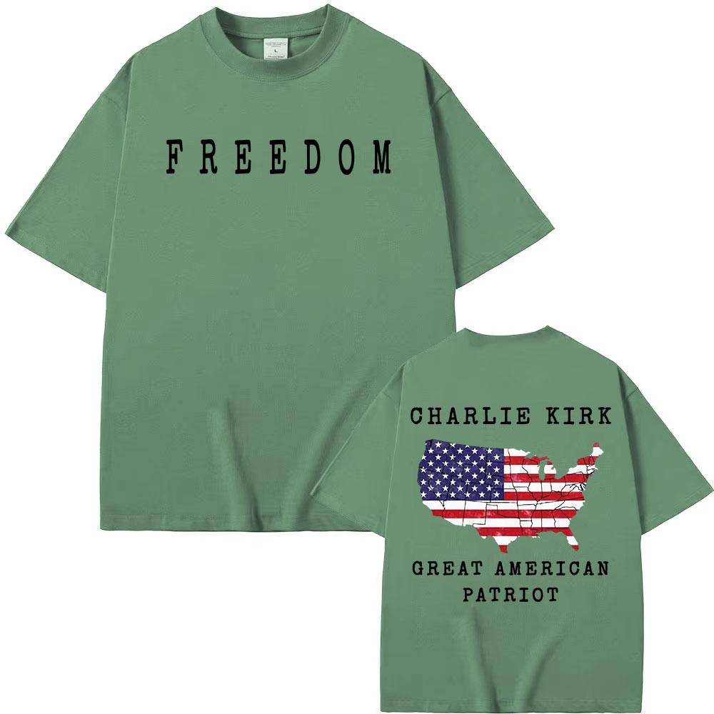 Charlie Kirk A Great American Patriot Vintage T Shirt Men Women Cotton Casual High Quality T-shirts Fashion Hipster Retro Tshirt