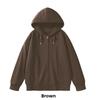CVC cotton wool composite milk silk 320g back-necked plain zipper hoodie for women
