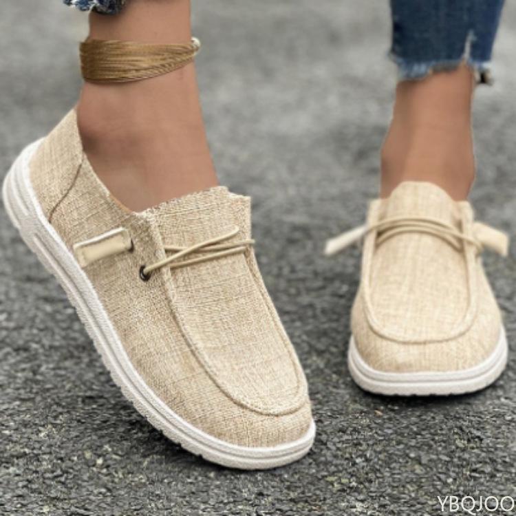 Dámské 2025 Jarní Módní Protiskluzové Baleríny Pohodlné Plus Size Plátěné Baleríny Dámské Lehké Pohodlné Nazouvací Ležérní Boty