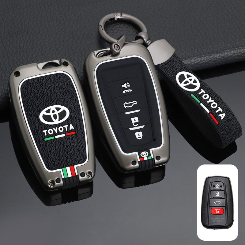 Zinc Alloy+Silicone Car Remote Key Case Cover For Toyota Prius Camry Corolla C-HR CHR RAV4 Prado 2018 2019 Keychain Accessories