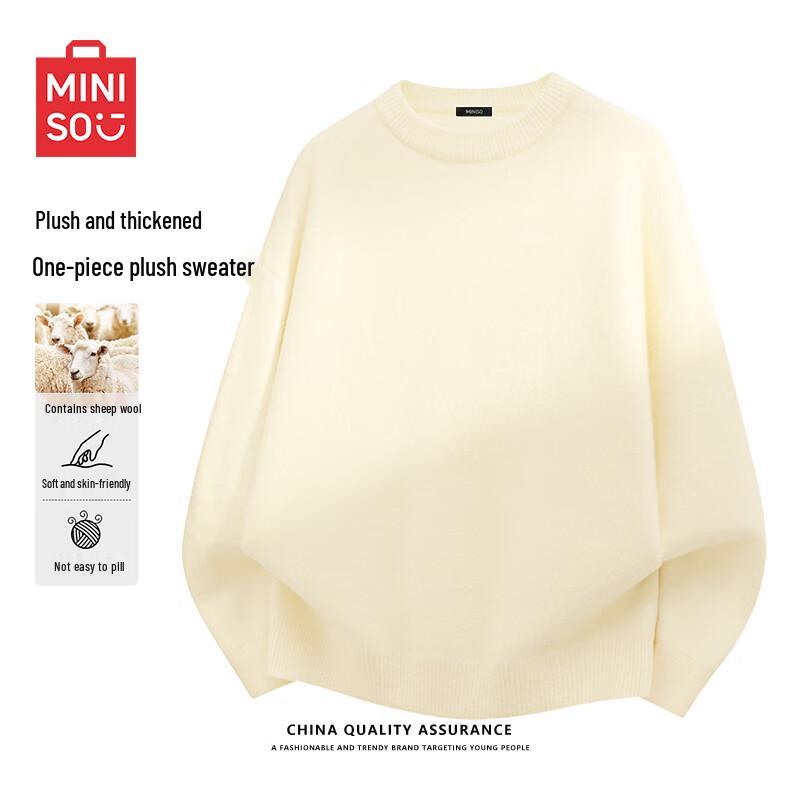 

Мужской зимний теплый вязаный свитер с флисовой подкладкой и круглым вырезом L