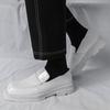 Fashion Luxury Retro Designer White Square Toe Thick-soled Height Increasing  Shoes For Men Formal Wedding Prom Dress Performance Loafer