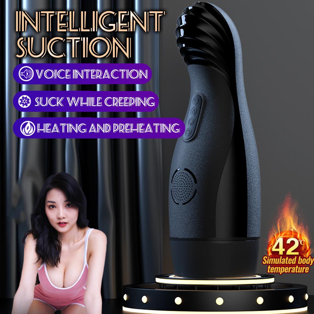 Blowjob Sex Machines Oral Sucking Heated Male Masturbator Cup Pocket Pussy Sexy Voice Vaginal Penetration Adult Sex Toys For Men