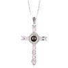 Summer Cross Inlaid Diamond Letter Necklace for Women - Custom Picture Projection Jewelry Accessory