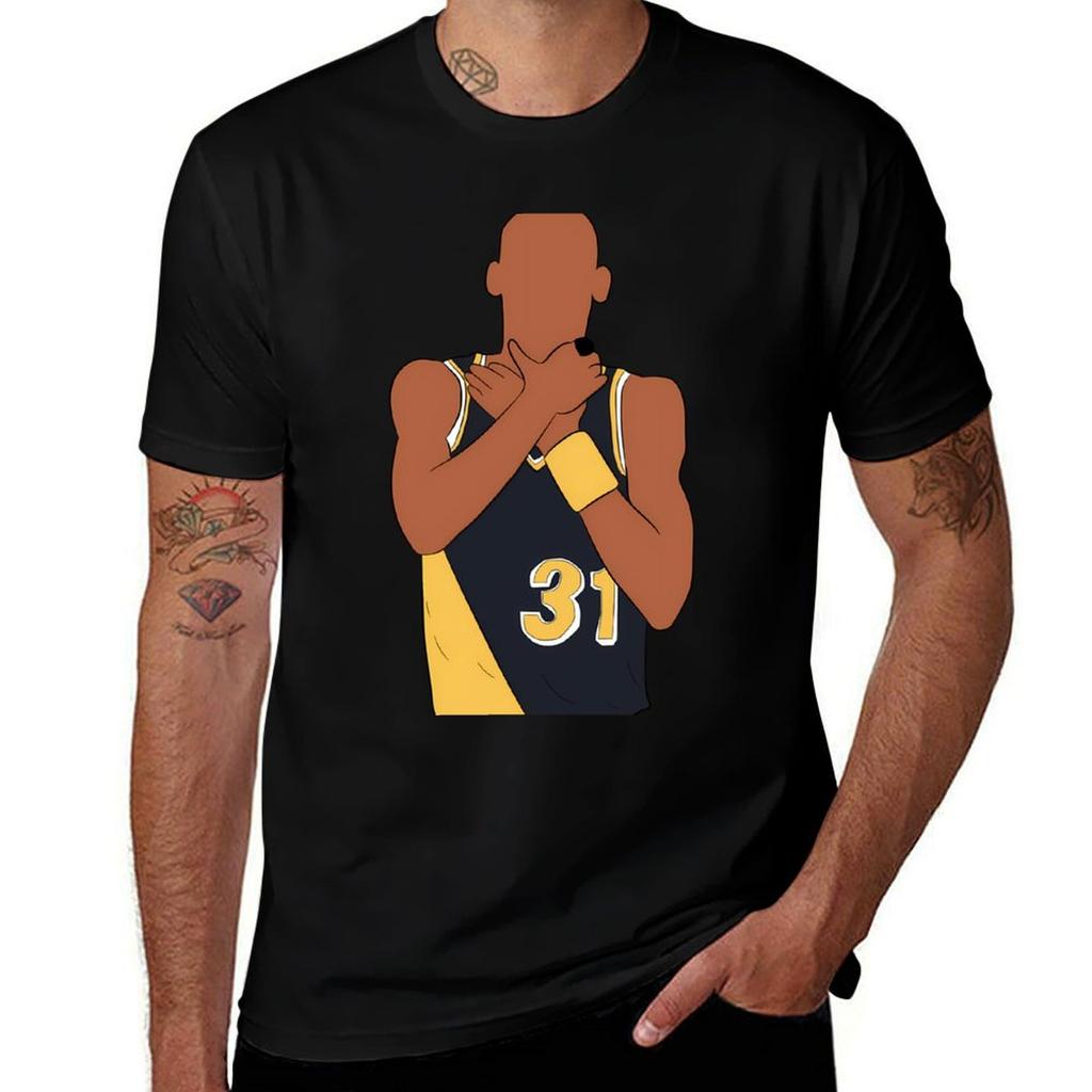 Reggie Miller Choke T-Shirt Basic All Season Solid T-Shirt