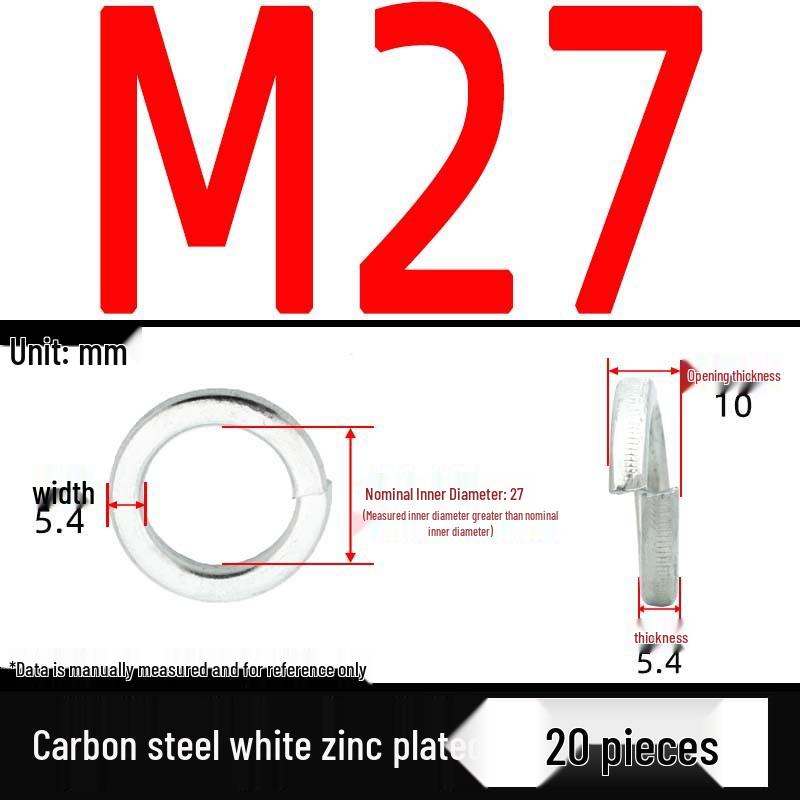 Galvanized Iron Spring Washers: Metal Elastic Open Washers for M3-M30