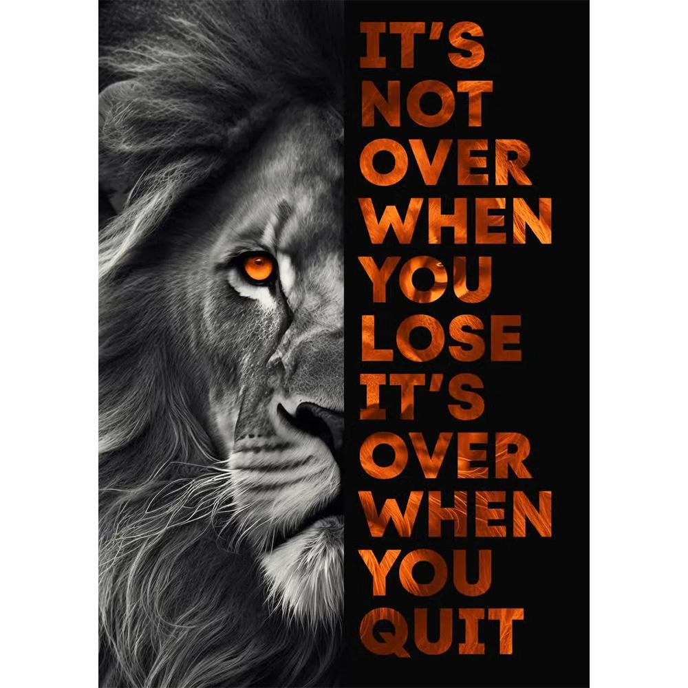 Animal Motivation Poster Panther Lion Motivational Canvas Posters Prints Canvas Painting Focus Conquer Fearless Mural Wall Decor