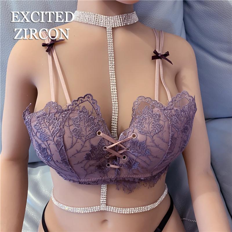 

Sexy Fashion European And American Rhinestone Claw Chain Chest Chain Body Chain Jewelry Romantic Wear Long Necklace Jewelry