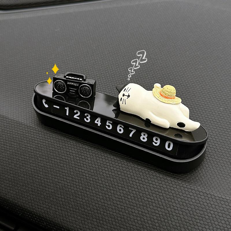 Car Temporary Parking Card Phone Number Card Plate Telephone Number Stop Luminous Parking Aid Garage Car Interior