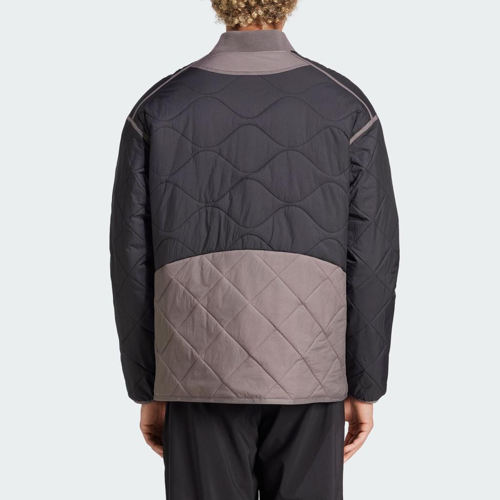 Adidas Lehká Polstrovaná Série Pohodlná Teplá Barevně Blokovaná Prošívaná Sportovně Neformální Bavlněná Bunda Unisex Bunda Černá Uhlová Karbonově Černá JG5936