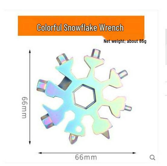 18-in-1 Stainless Steel Snowflake Wrench: Multifunctional Hex Torx Universal Tool Set