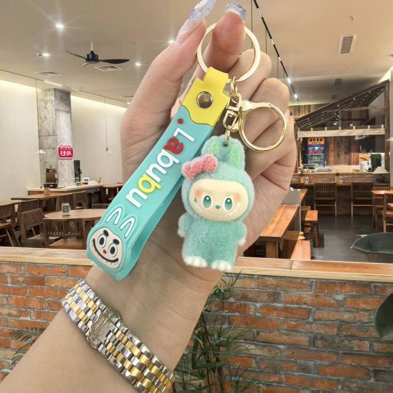 Cartoon Macaron Fleece Doll Keychain Pendant Cute Small Gift Keychain