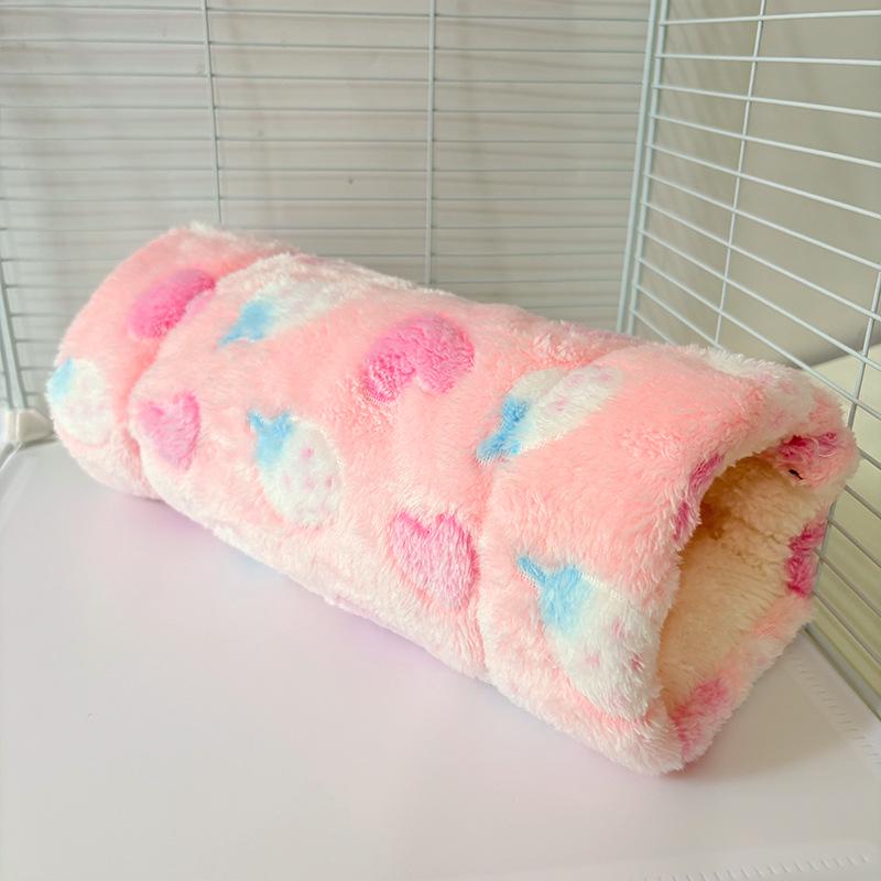 Small Pet Fleece Tunnel & Hammock: Hamster, Rat, Sugar Glider, Guinea Pig Hideout & Bed