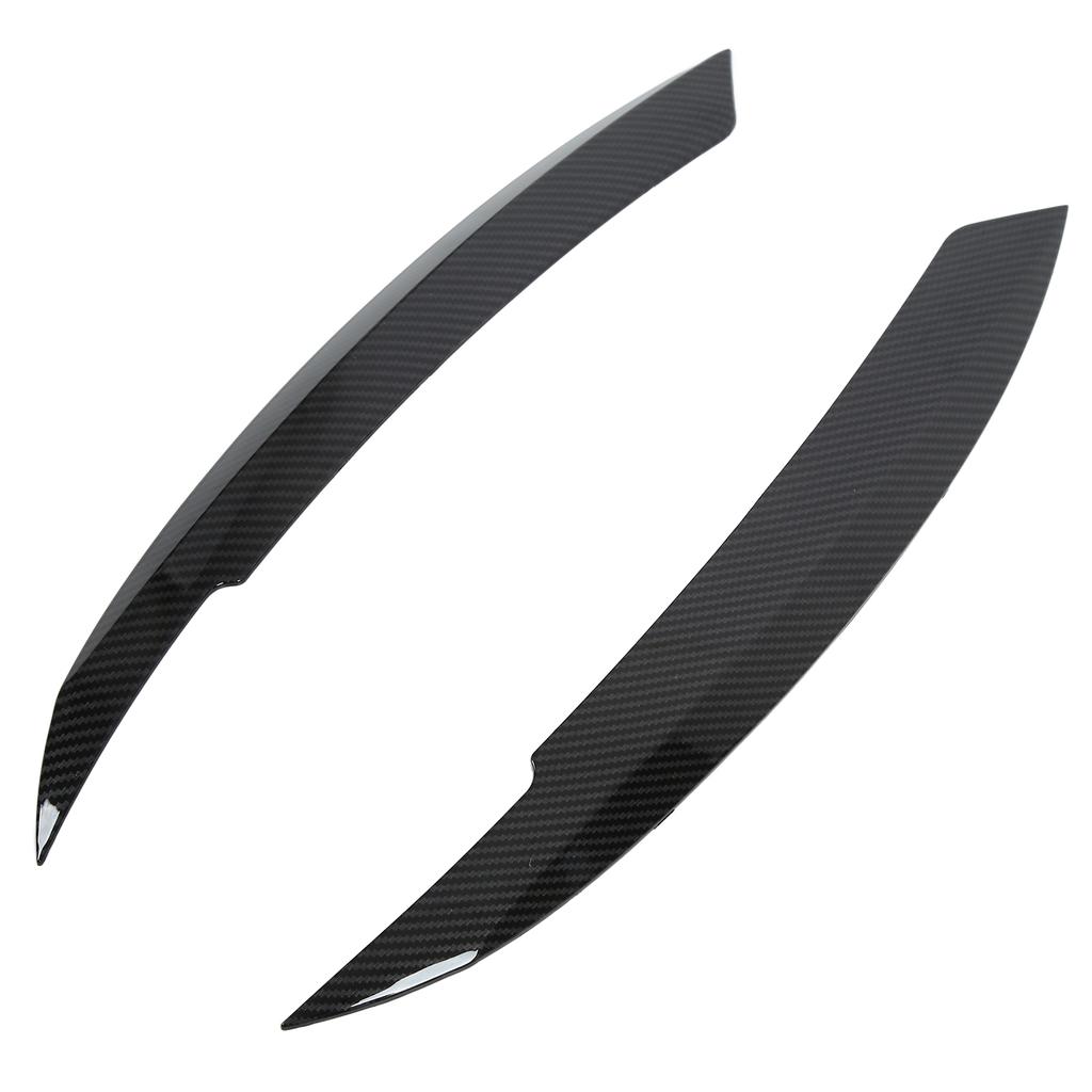 2PCS Car Headlight Eyebrows Carbon Fiber Style Left Right Replacement for MK6 Sagitar NCS 2010‑2018