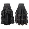 Women Skirt High Waist Irregular Ruffle Patchwork Color Matching Retro Scattered Medieval Royal Style Lady Maxi Skirt Performance Costume