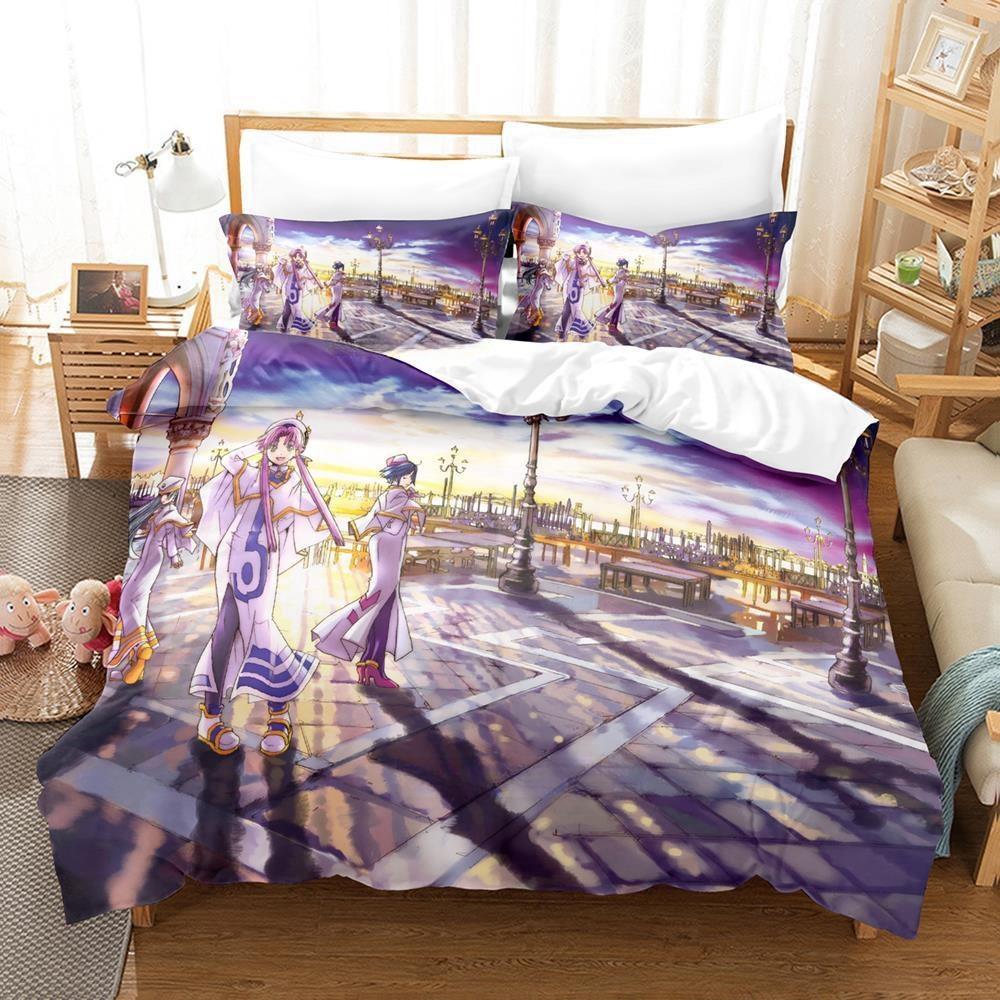 Anime Aria the Animation Bedding Set Duvet Cover Comforter Bed Set Quilt Cover Pillowcase King Queen Twin Size Boys Girls Adult
