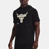 Under Armour Project Rock Contrast Hooded Training Short Sleeve T-Shirt Men Tops Black 1370465-001