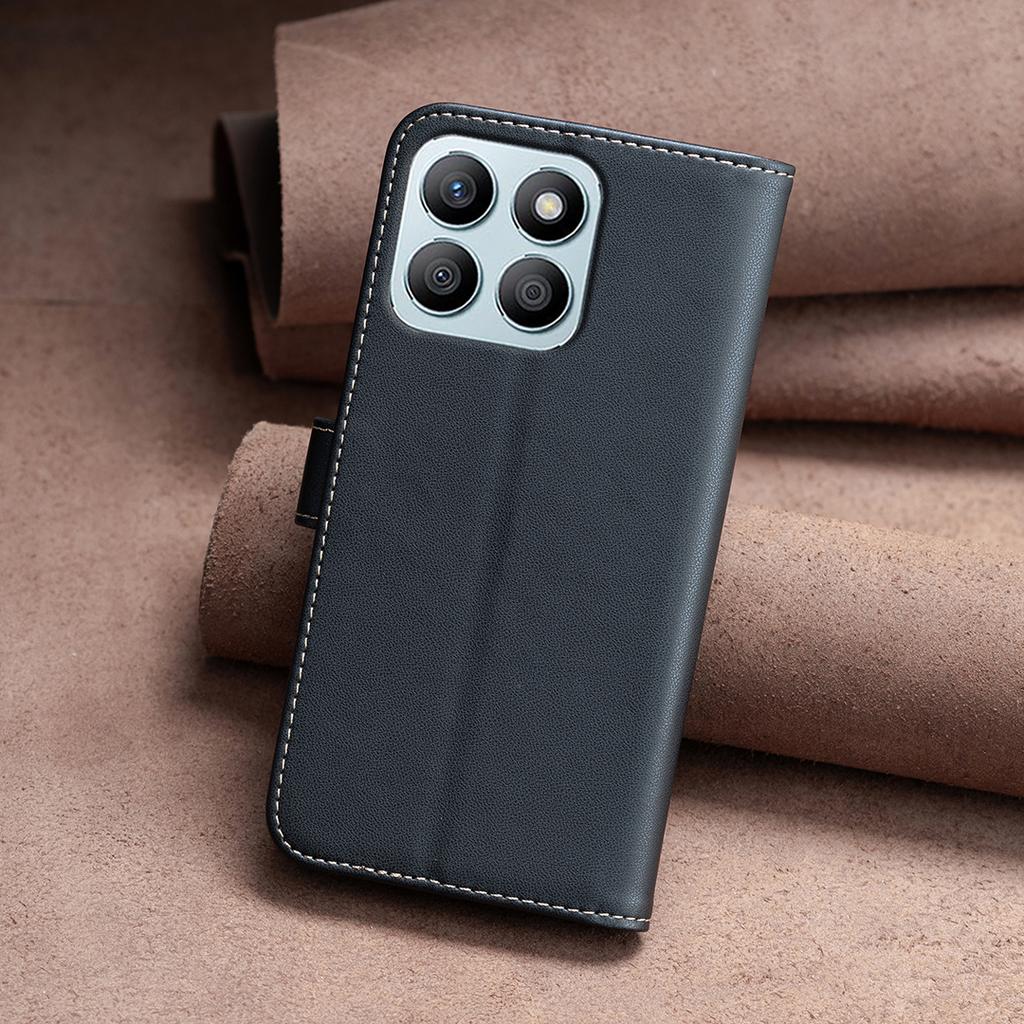 BINFEN COLOR BF17 For Honor X8b 4G Leather Phone Case Cover with Wallet Stand