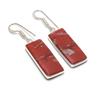 Natural Red Snakeskin Gemstone 925 Sterling Silver Jewelry Earring 1.77" AE-12316
