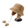 Detachable Earflap Plush Bucket Hat for Woman Teens Windproof Bucket Hat Adult Winter Skiing Cycling Fisherman Hat