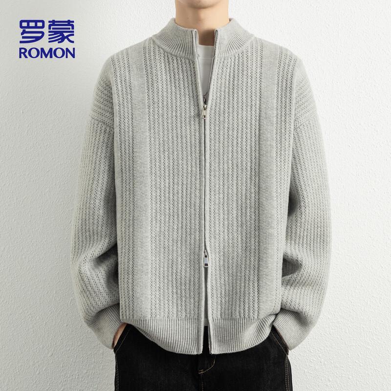ROMON Men's Stand-up Collar Knitted Cardigan Sweater Model 7029
