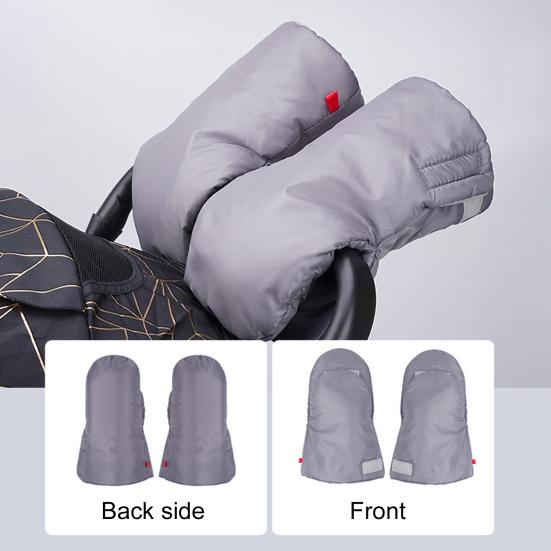 1 Pair Winter Baby Stroller Gloves Cold Weather Fleece Lined Warm Thick Waterproof Windproof Thermal Stroller Fingerless Mittens Stroller Accessories
