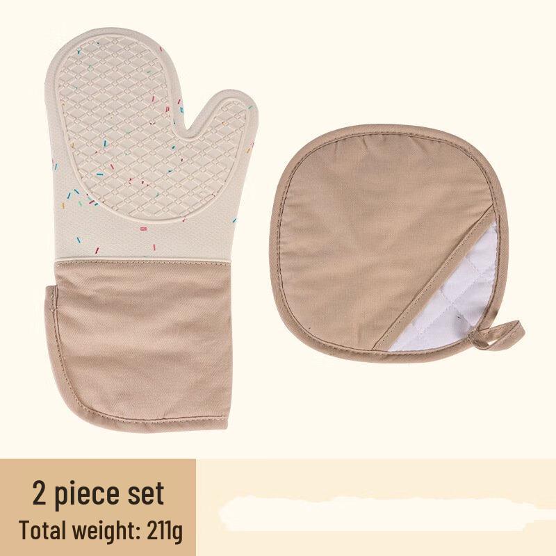 

ZISIZ Silicone Heat Resistant Oven Mitts & Pot Holders Set