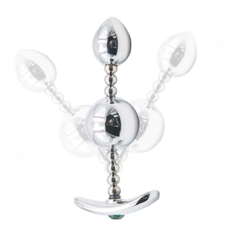 Metal Deformation Butt Plug Back Court Equipment Anal Bead Chrysanthemum Stimulation Adult Toys Sexy Outing Climax