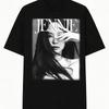 HHbrand Jennie Graphic T-Shirt Retro American Style with Jennie Print Cotton T-Shirt Short Sleeved Couple Unisex Short Sleeve Oversized Casual T-shirt