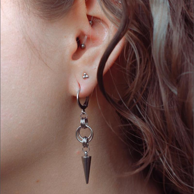 Shi Yong Gothic Vampire Witch Conical Earrings - Alternative Jewelry Gifts белый