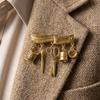Vintage Sewing Supplies Brooch DIY Metal Corsage Ornament Fashion Tailor Tools Brooch  Daily Wear